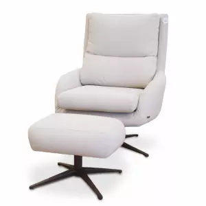 Poltrona Carmen Giratória com Puff